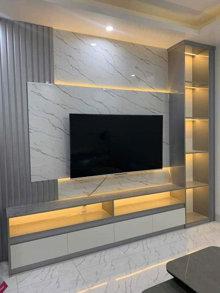 Thi Công Vách kệ tivi - VK 013